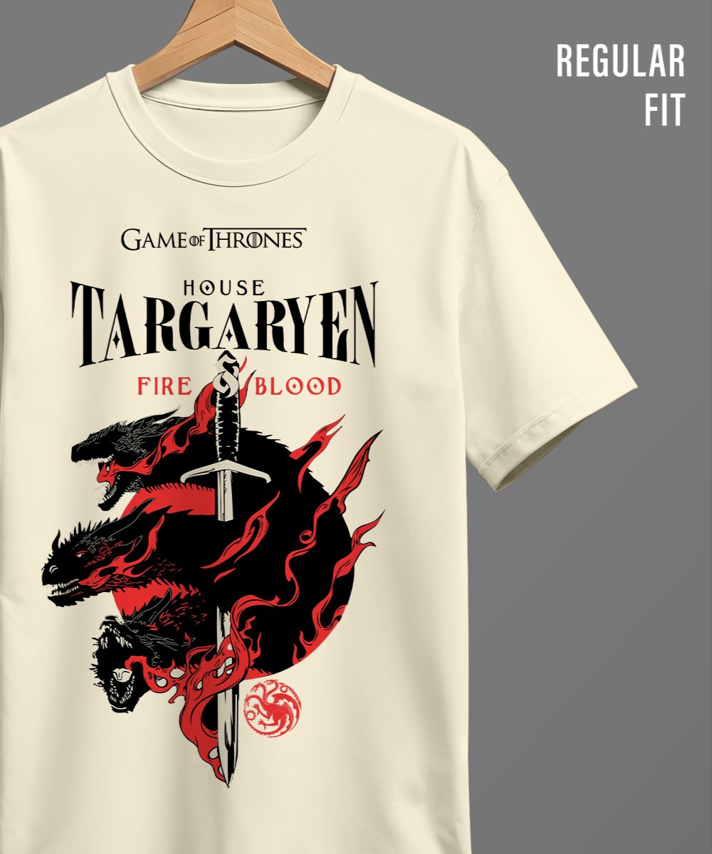 Fire Blood Off White Regular T Shirt