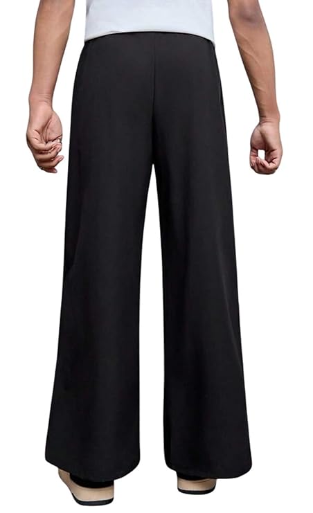 Tribal Tattoo Print Wide-Leg Streetwear Pants