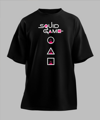 Squid Game Trio Black Oversized T Shirt